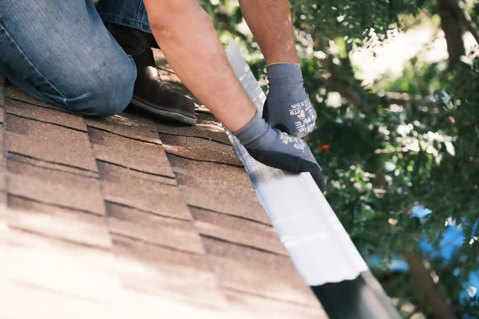 Gutter guard system installed on home gutters